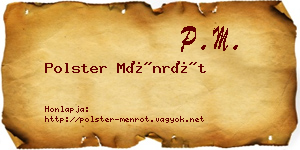 Polster Ménrót névjegykártya